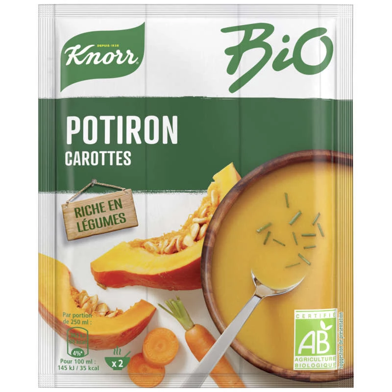soupe déshydratée bio potiron carottes brique 51gx2 - KNORR