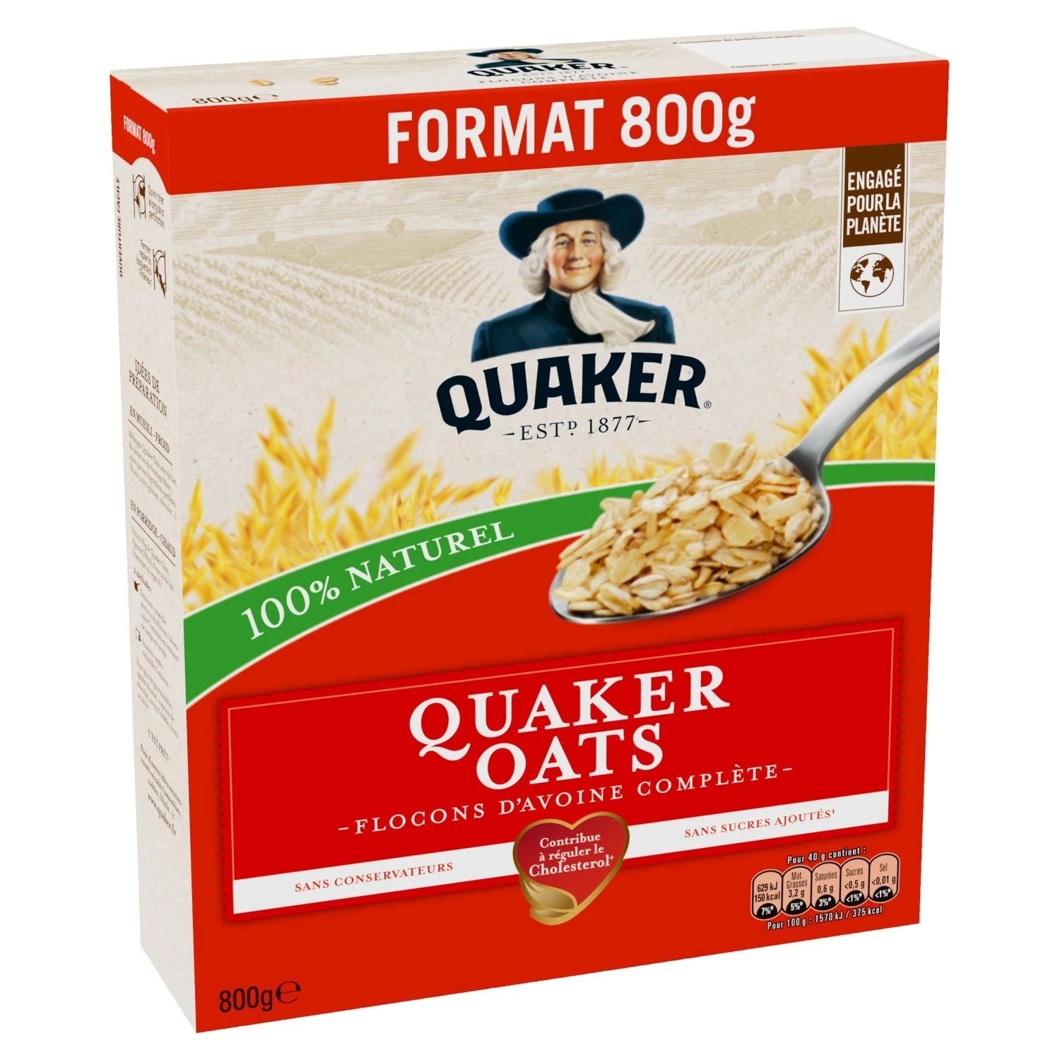 Cereal Copos Avena 100% Natural 800g - QUAKER