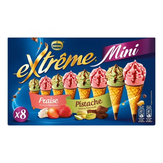 Mini glace fraise & pistache extrême x8 - NESTLE