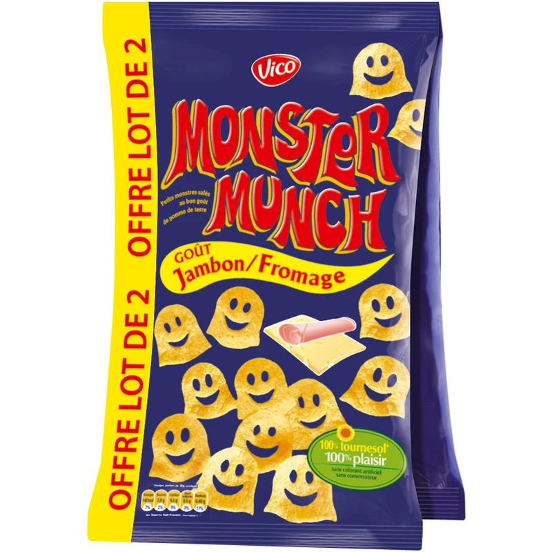 Monster Munch jambon/fromage 2x85g - Vico