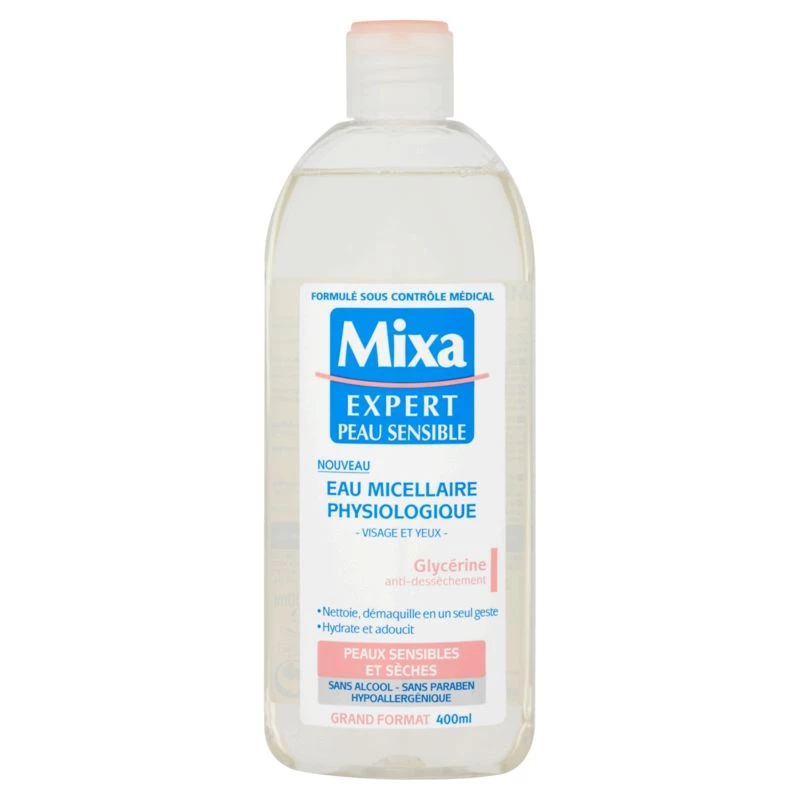 Água micelar fisiológica pele sensível anti-ressecamento - MIXA