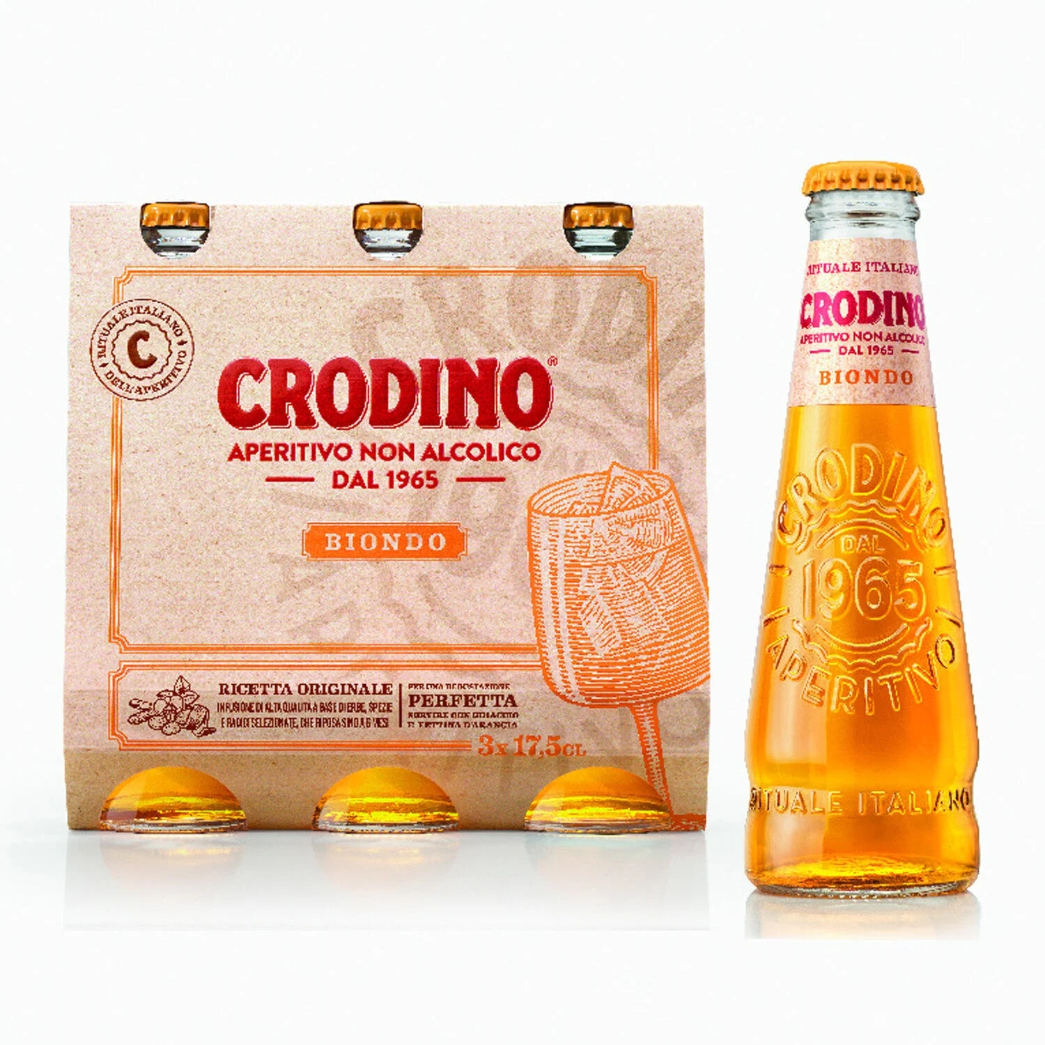 Blonde aperitif drink without alcohol 3x17.5cl - CRODINO