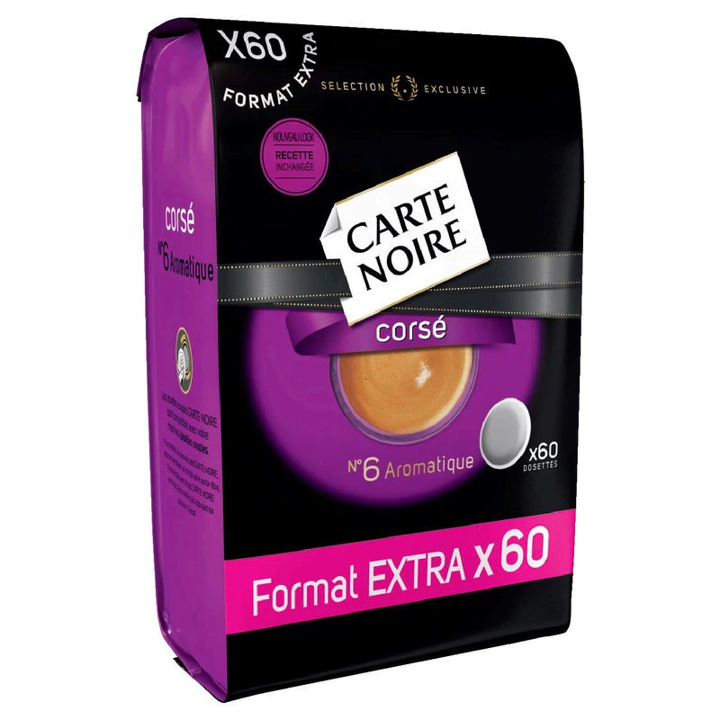 Sterke koffie nr. 6 aromatisch x60 peulen 420g - CARTE NOIRE