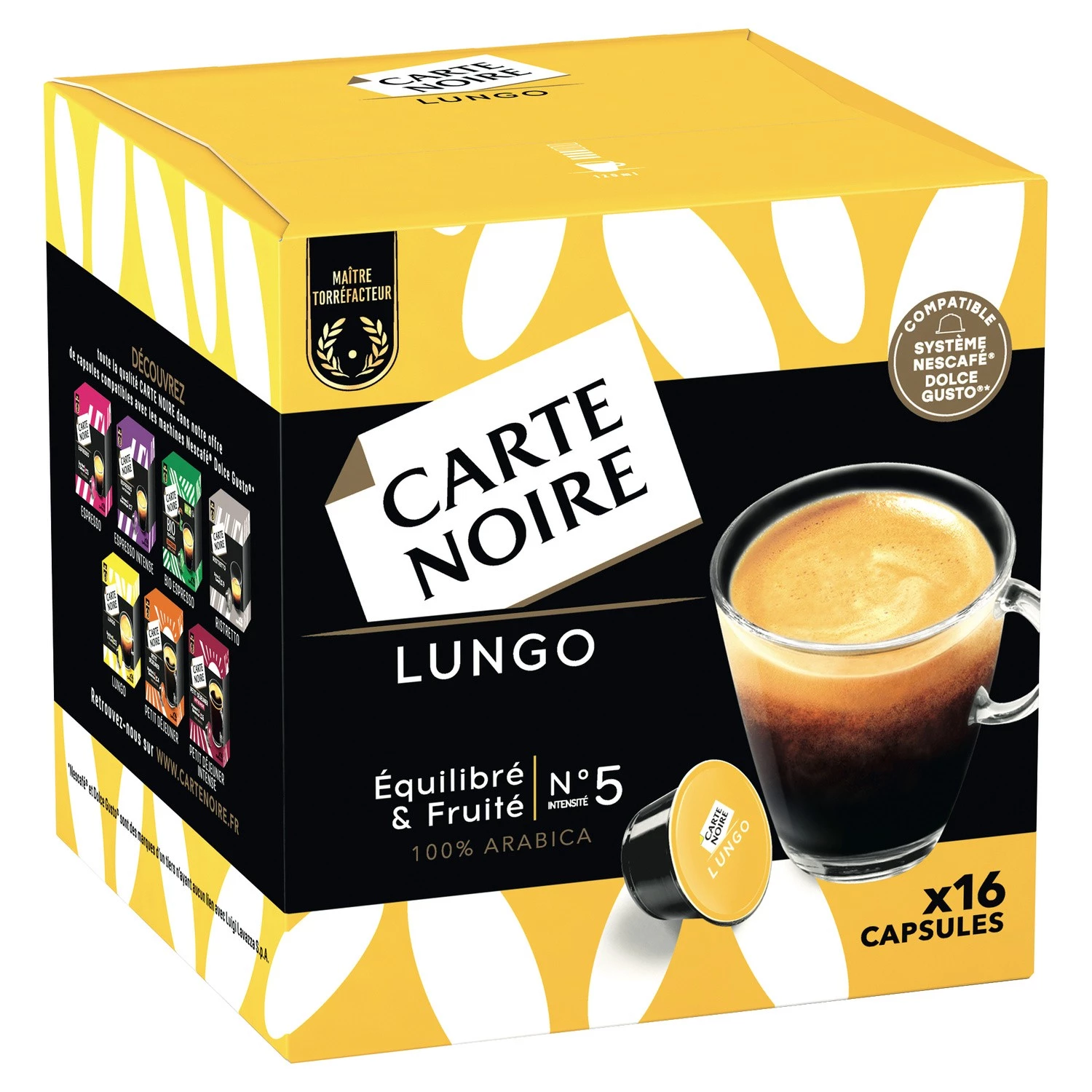 Capsule Café lungo n°5 x16 capsule 128g - CARTE NOIRE