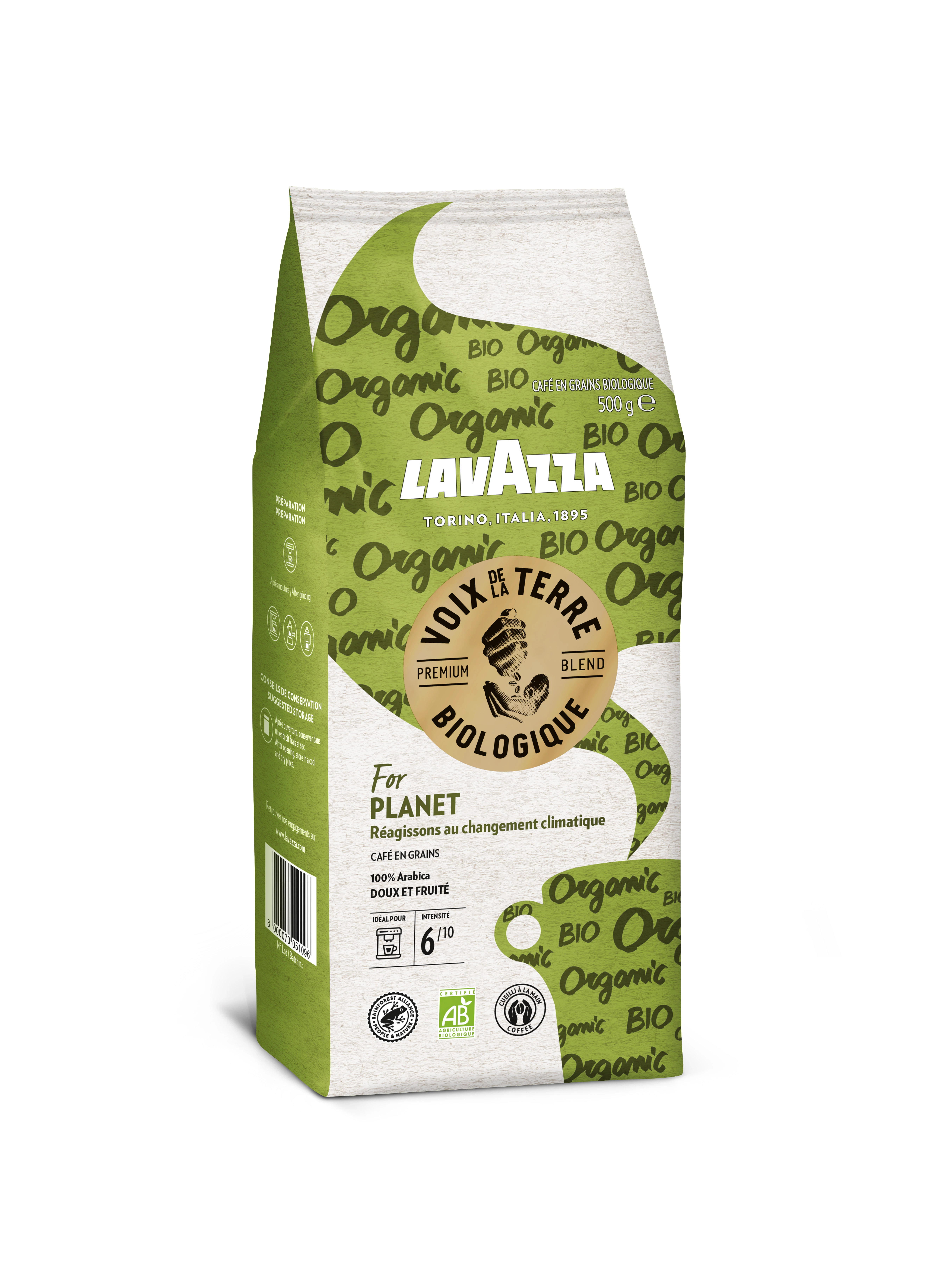 حبوب قهوة أورجانيك بلانيت 500 جرام - LAVAZZA