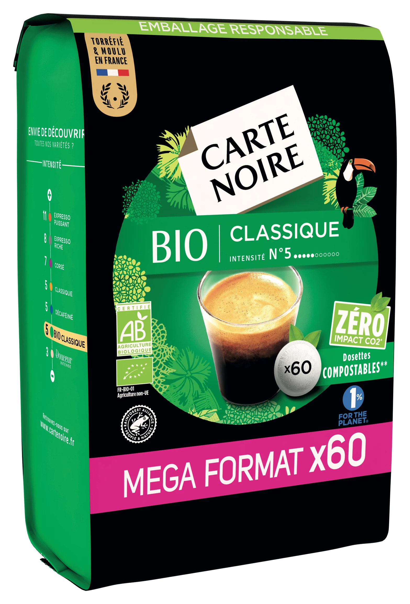 Cápsulas de café clásicas X60 384g - CARTE NOIRE