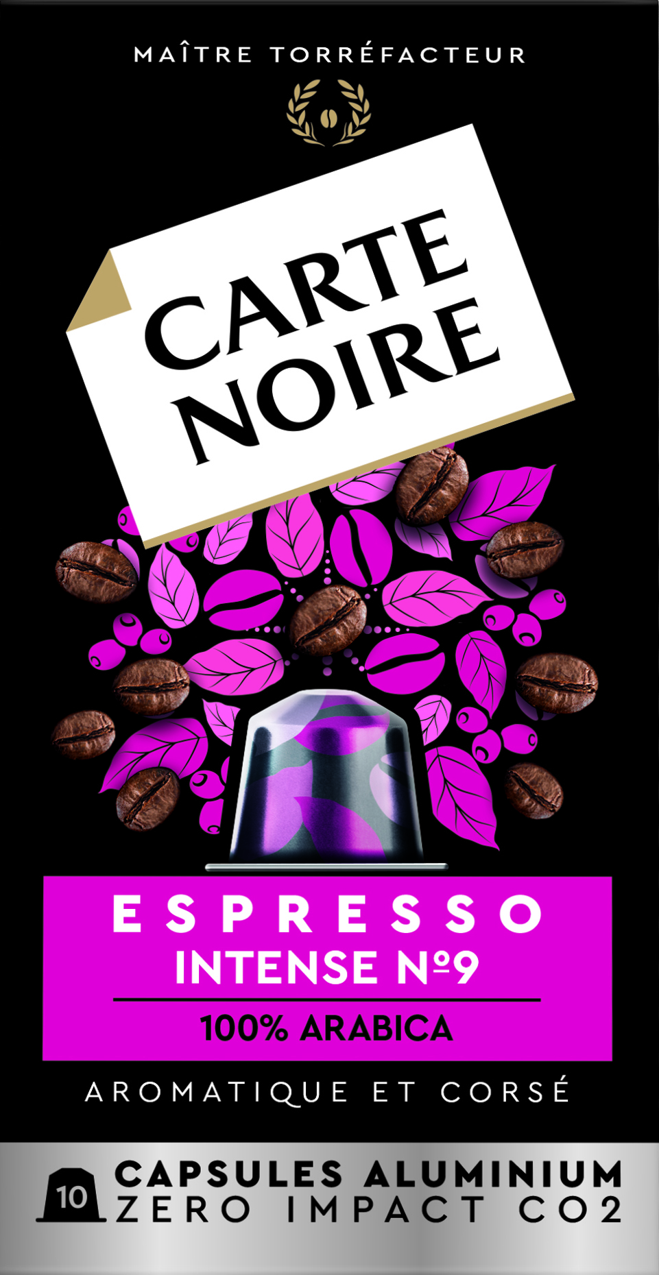 Capsules Café Espresso Intense Compatibles Nespresso; x10; 55g - CARTE NOIRE