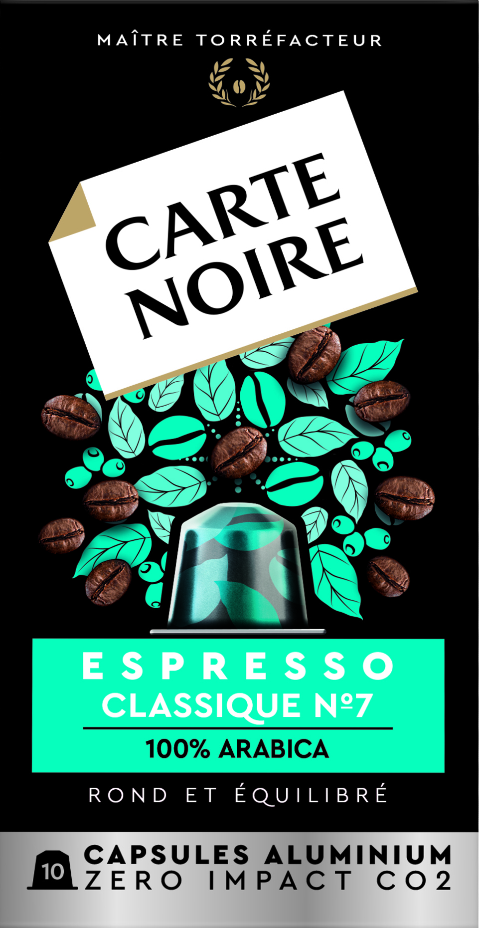 Nespresso 兼容经典浓缩咖啡胶囊； x10； 55克 - CARTE NOIRE