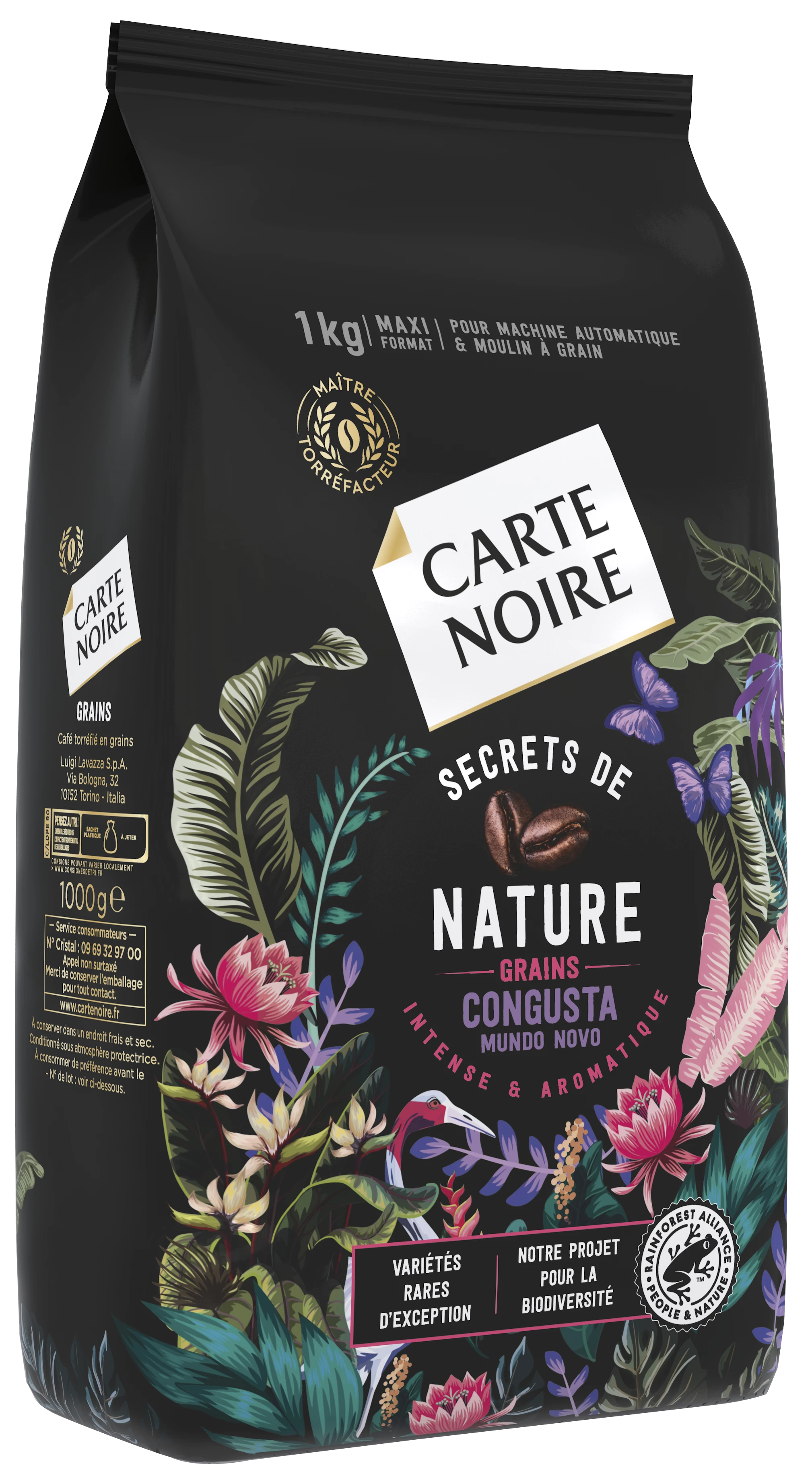Grãos de café Congusta Intense & Aromatic; Saco de 1kg - CARTE NOIRE