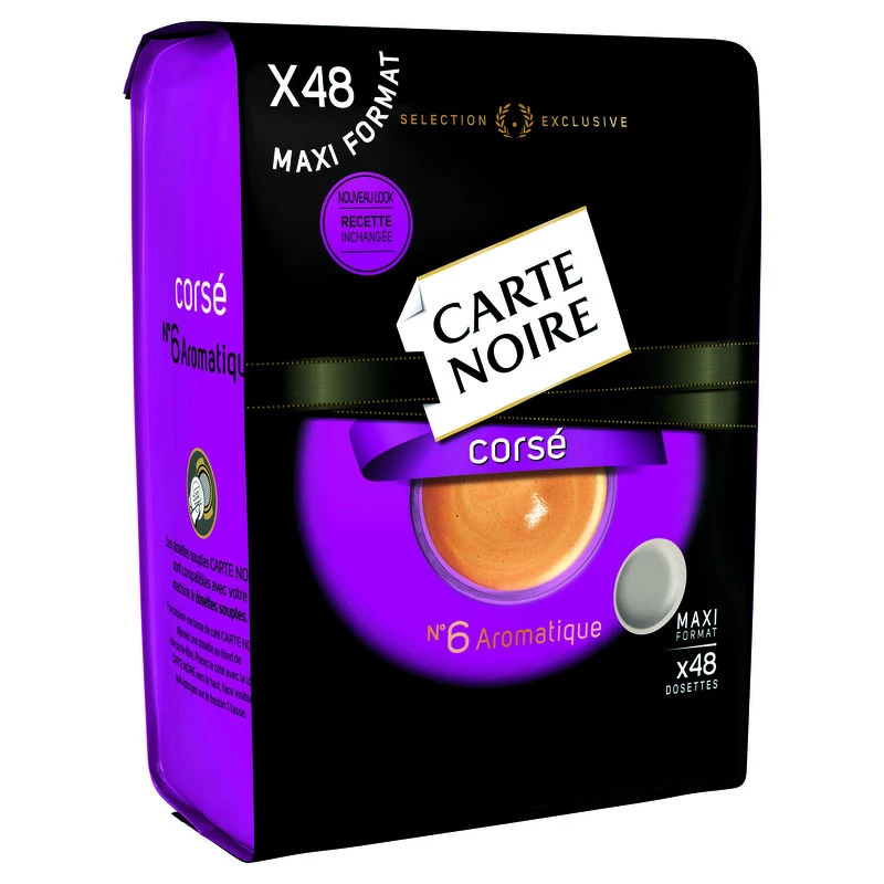 Café corsé x48 dosettes 336g - CARTE NOIRE