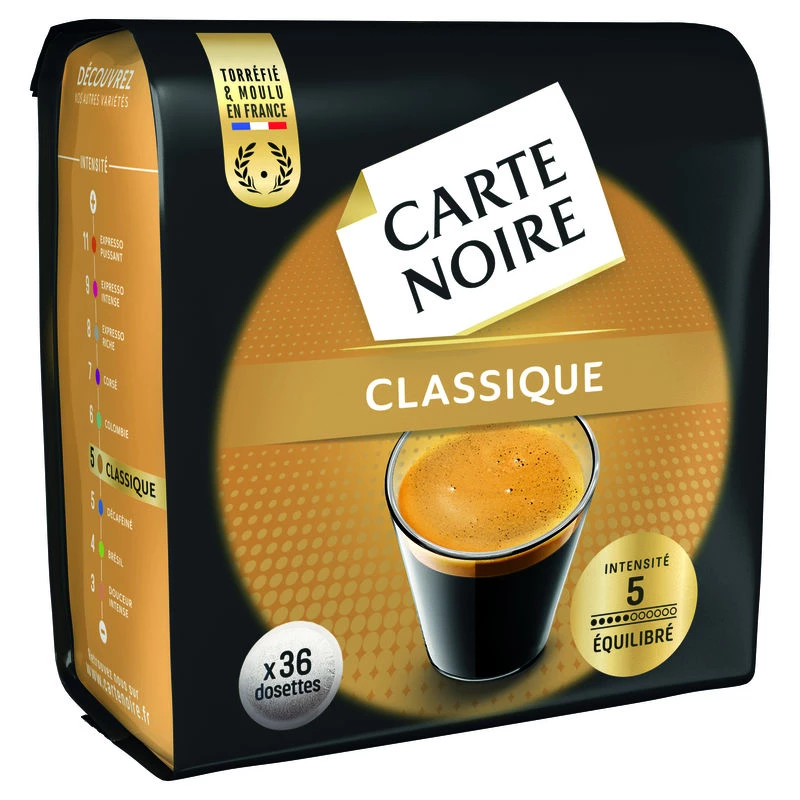 Café classique n°5 équilibré x36 dosettes 250g - CARTE NOIRE