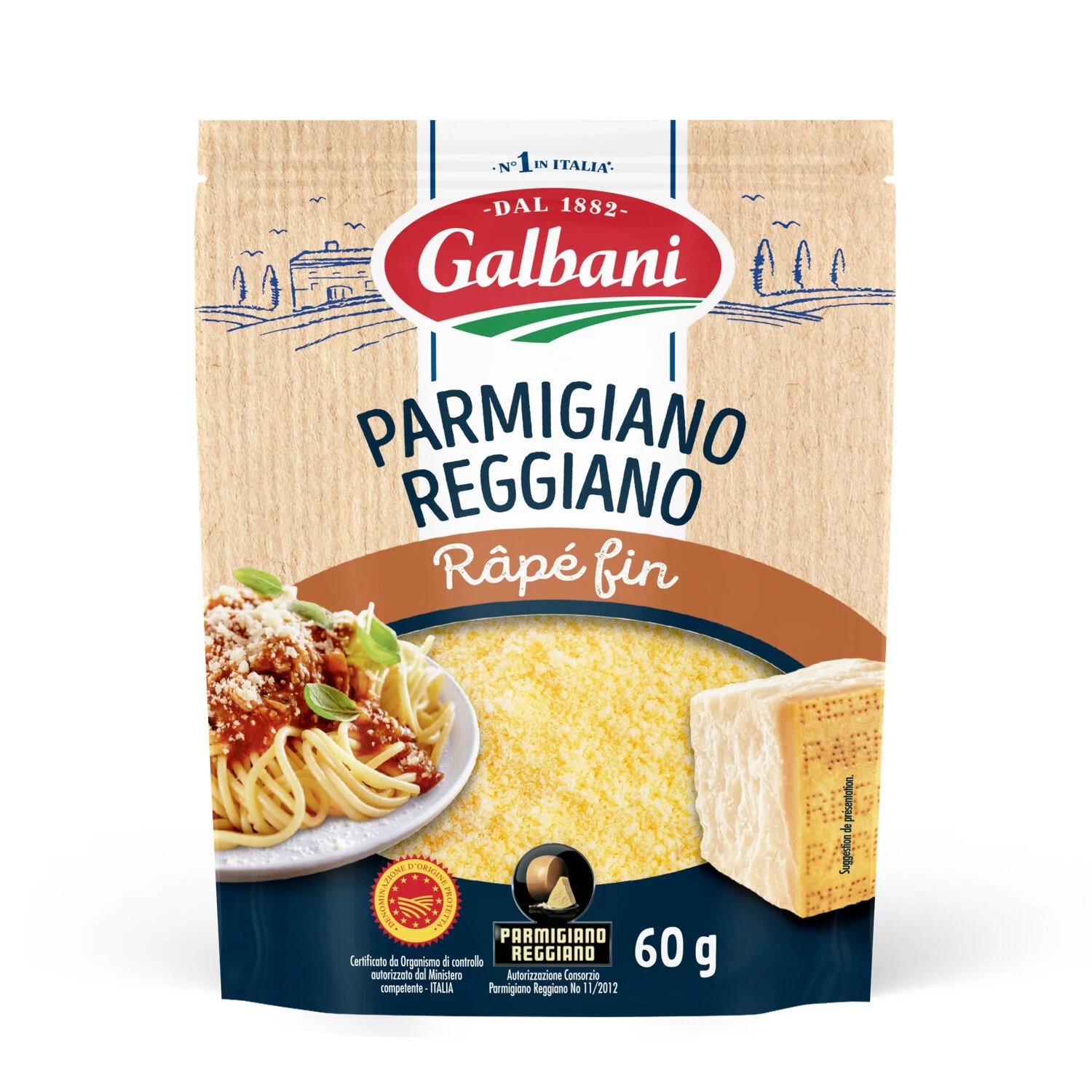 Fine grated cheese amonggiano Reggiano 60g - Galbani