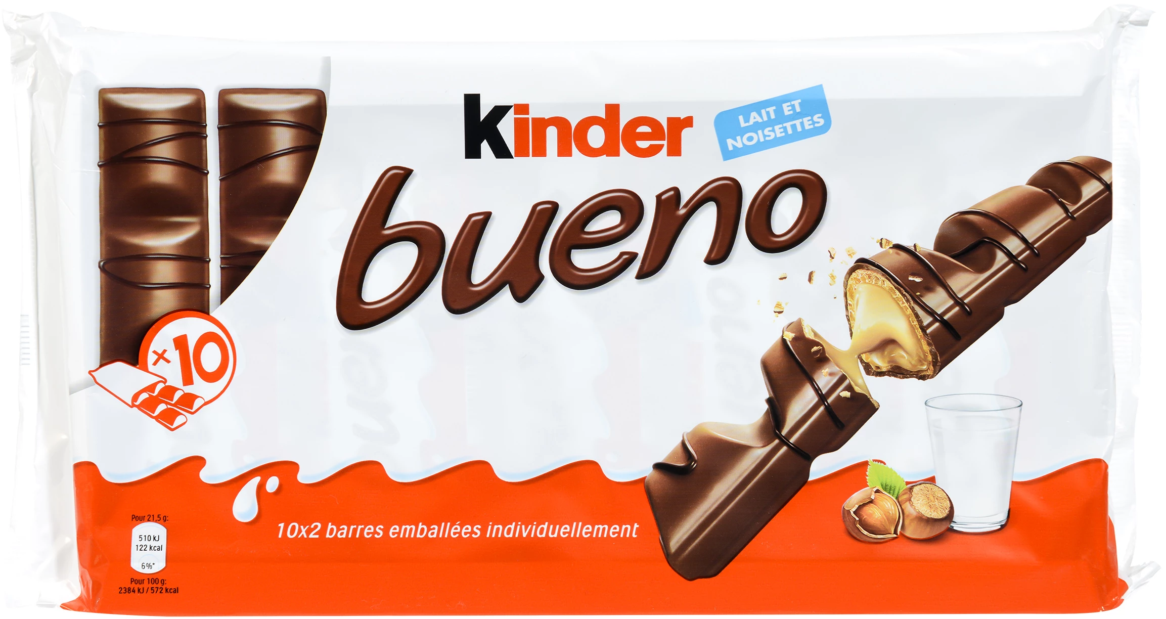 Barres Chocolatées Bueno T10 430g - KINDER