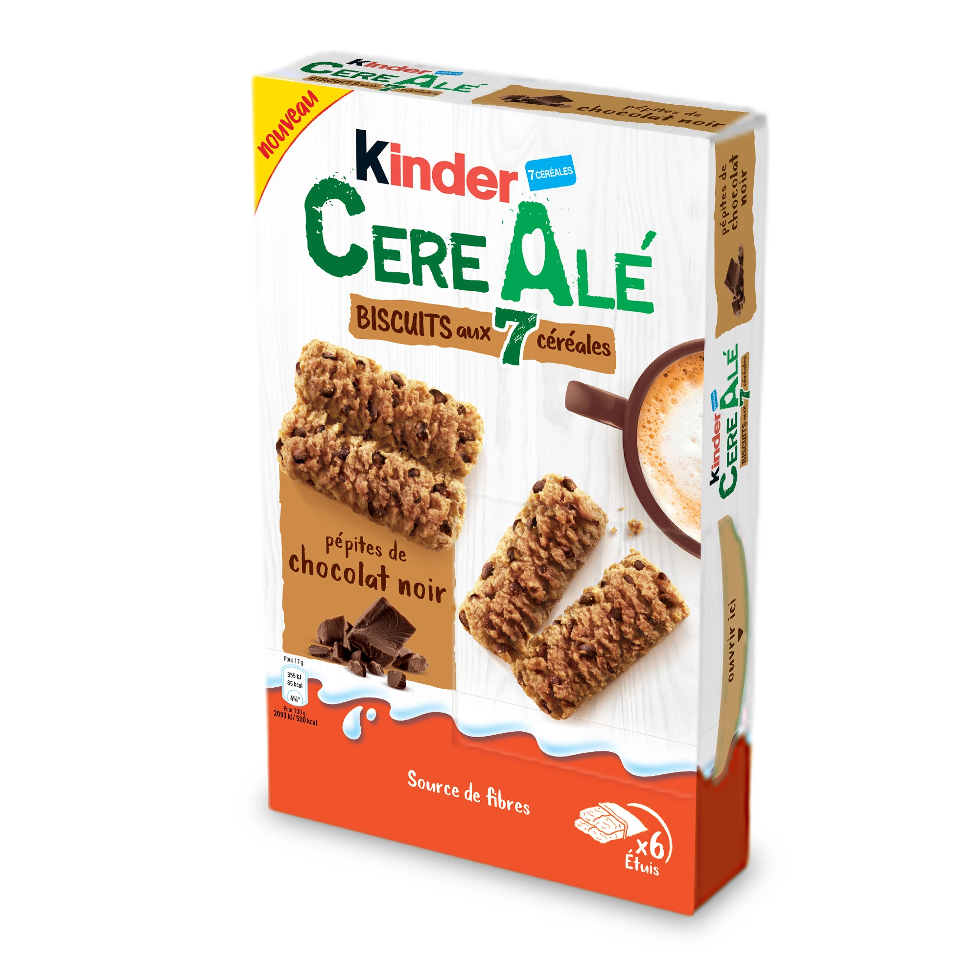 Biscuits Céréalé aux Pépites de Chocolat 6x34g - KINDER