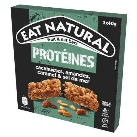 Peanut, Almond and Salted Caramel Protein Source Bar 3x40g -eat Natural - Eat Natural