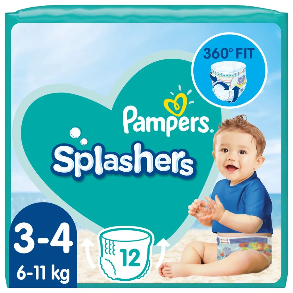 PAMPERS SPLASHERS BABY SHARK WEGWERP ZWEMBUIERS MAAT 3-4 (6KG-11KG) 12 LUIERS - PAMPERS