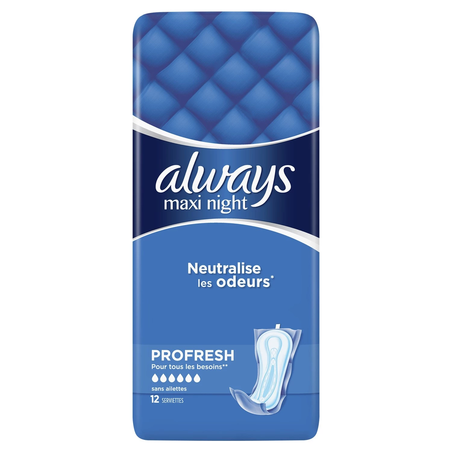 Profresh Maxi Night Sanitary Pads without Wings x12 -  ALWAYS