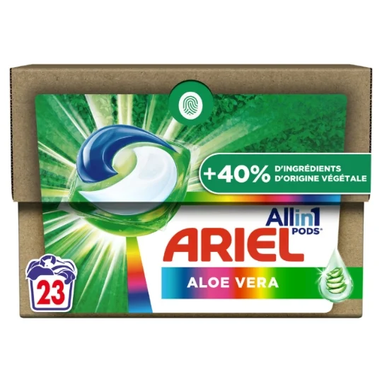Pods Lessive Tout En 1 Couleur FraÎcheur De Plantes Avec Une Touche De Aloe Vera  23 Lavages Fr - ARIEL