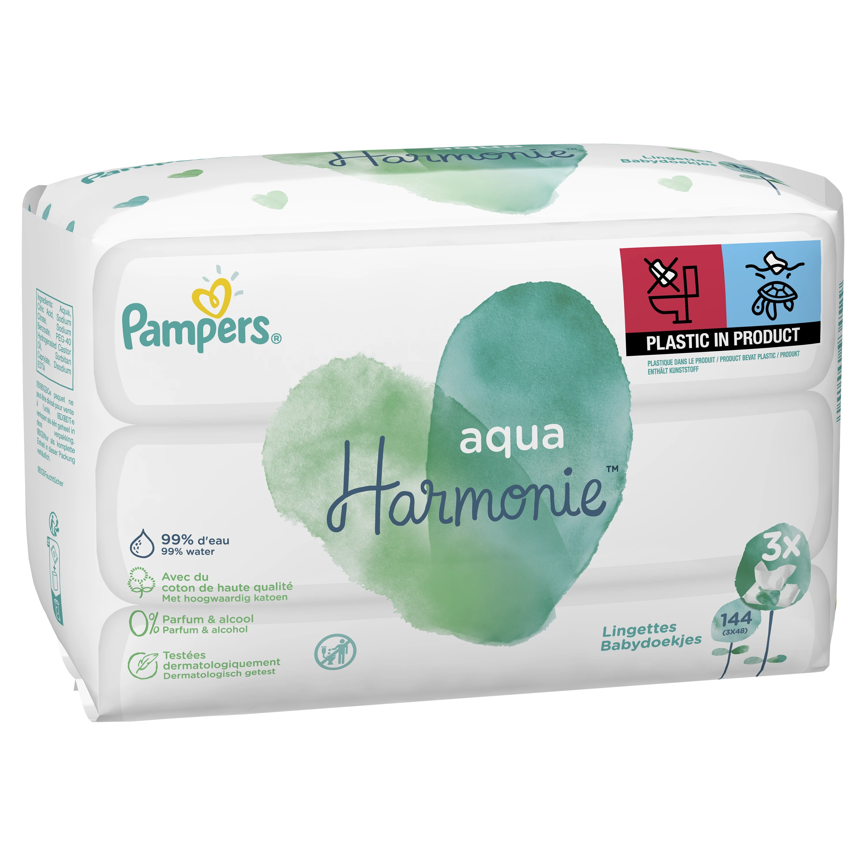 Toalhitas Aqua Harmony 3x48 - PAMPERS