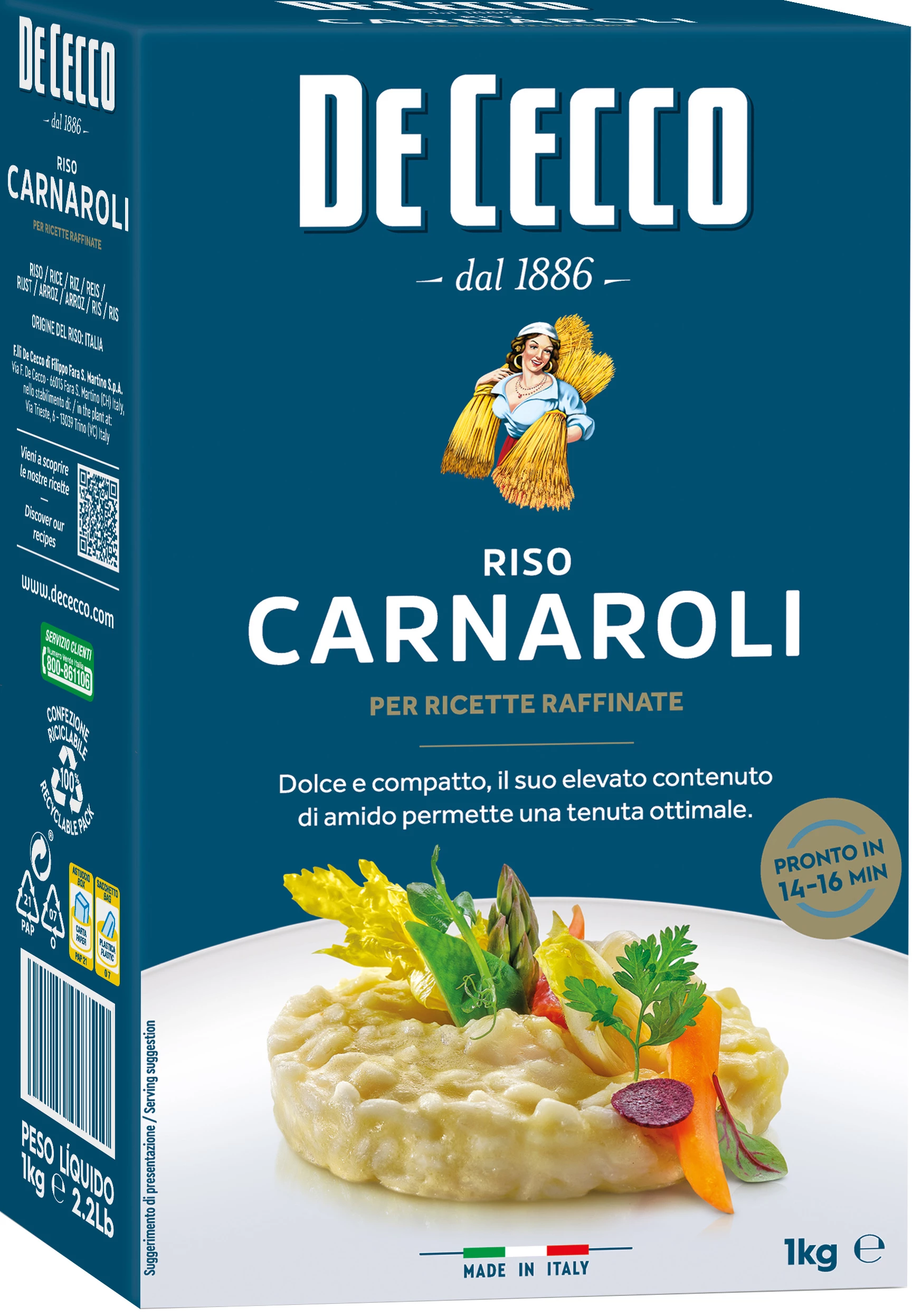 Riz Carnaroli, 1kg - de CECCO