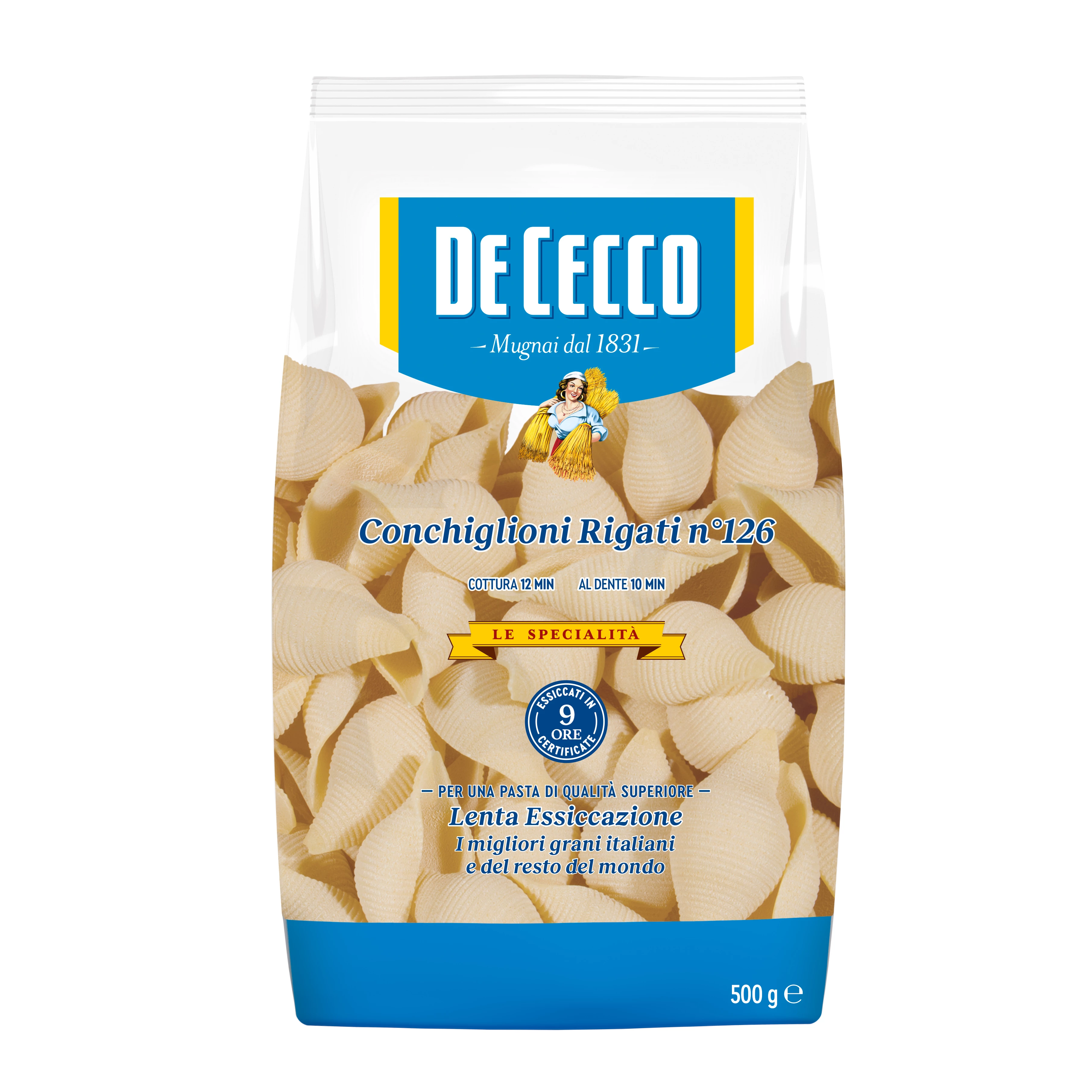 Pasteten Conchiglioni Rigati Nr. 126, 500g -  de CECCO