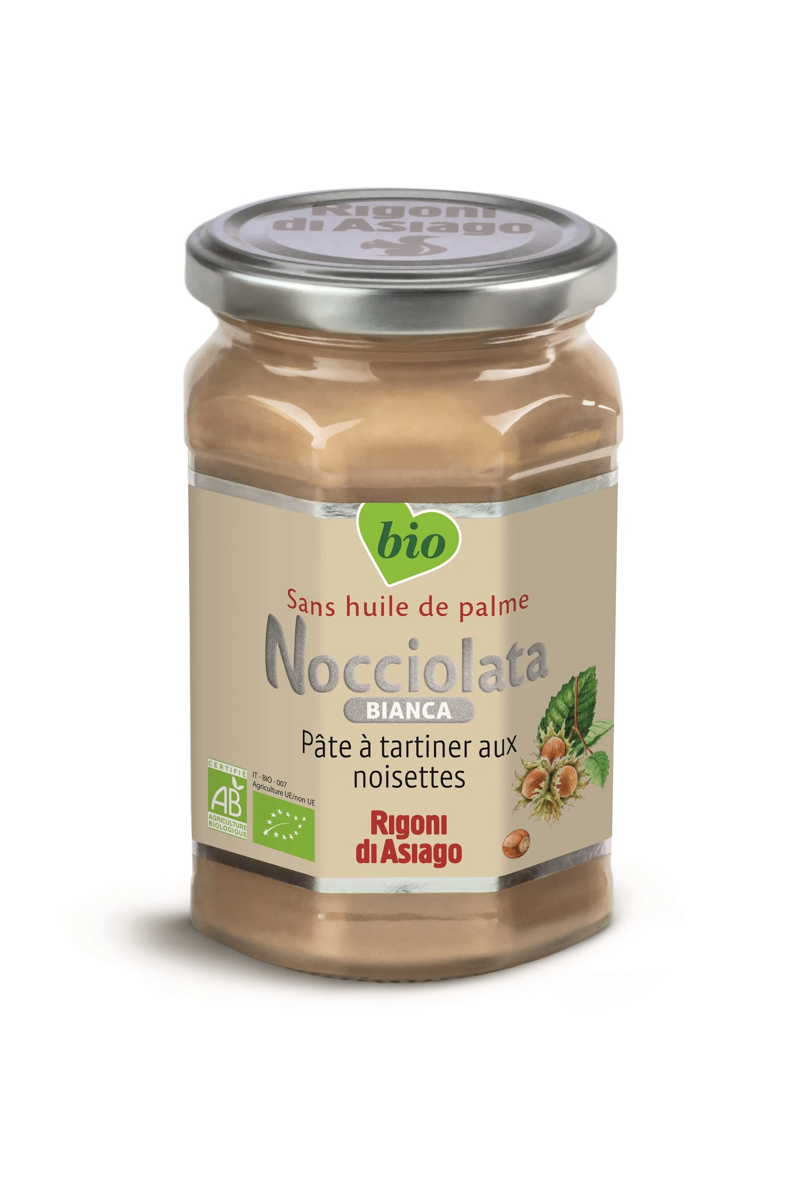 Pâte à tartiner aux noisettes Nocciolata Bio, 270g, RIGONI DI ASIAGO