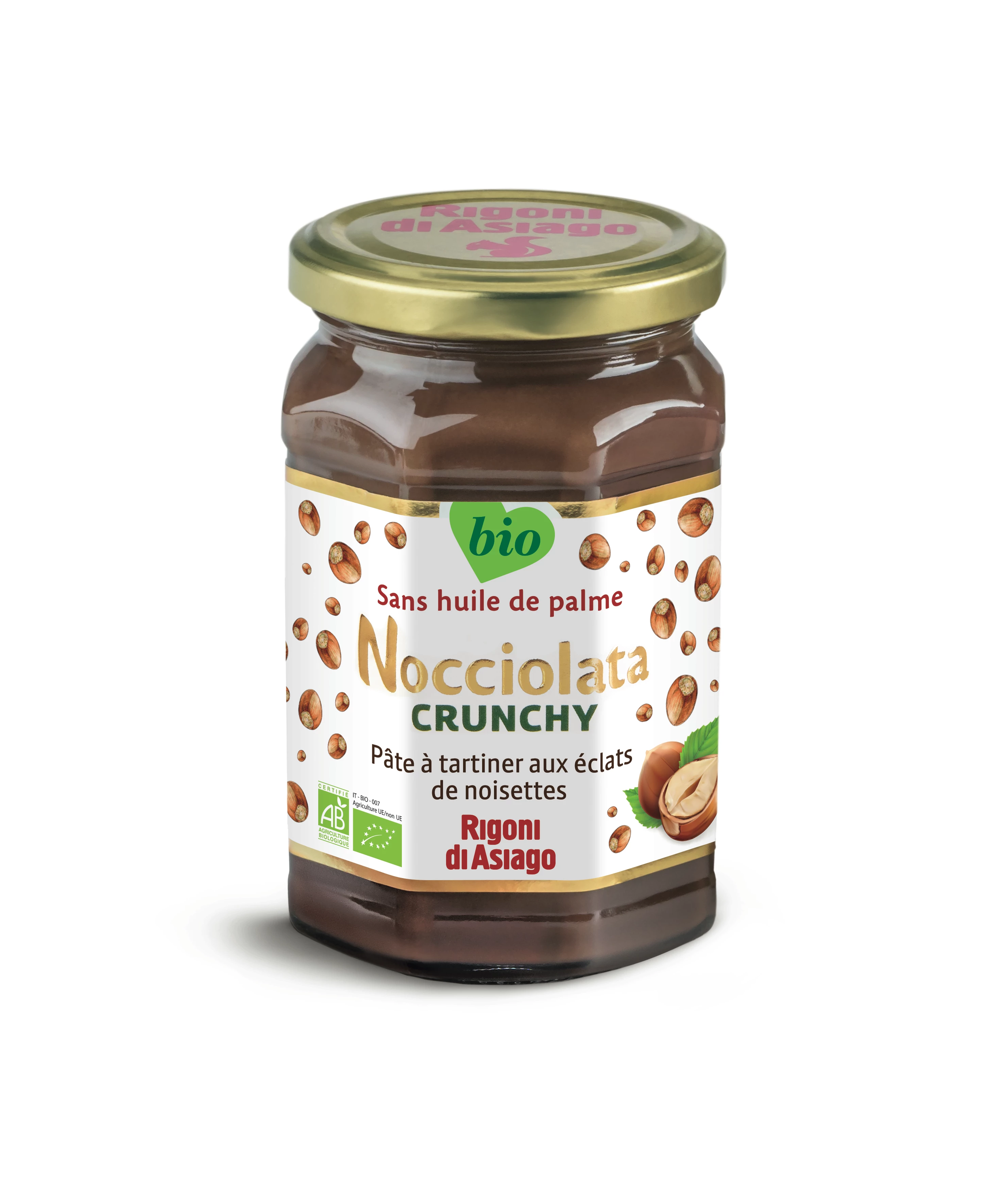 Pâte à tartiner au cacao et noisettes crunchy Nocciolata Bio, 270g, RIGONI DI ASIAGO