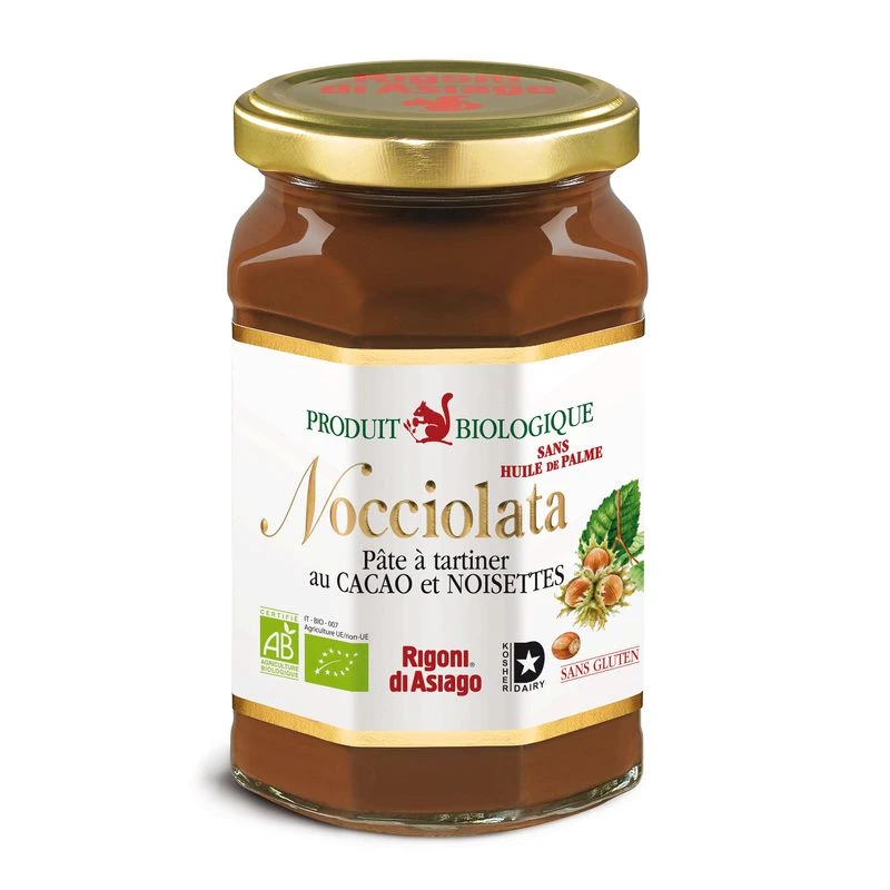 Pâte à tartiner cacao et noisettes sans gluten Bio 270g - NOCCIOLATA