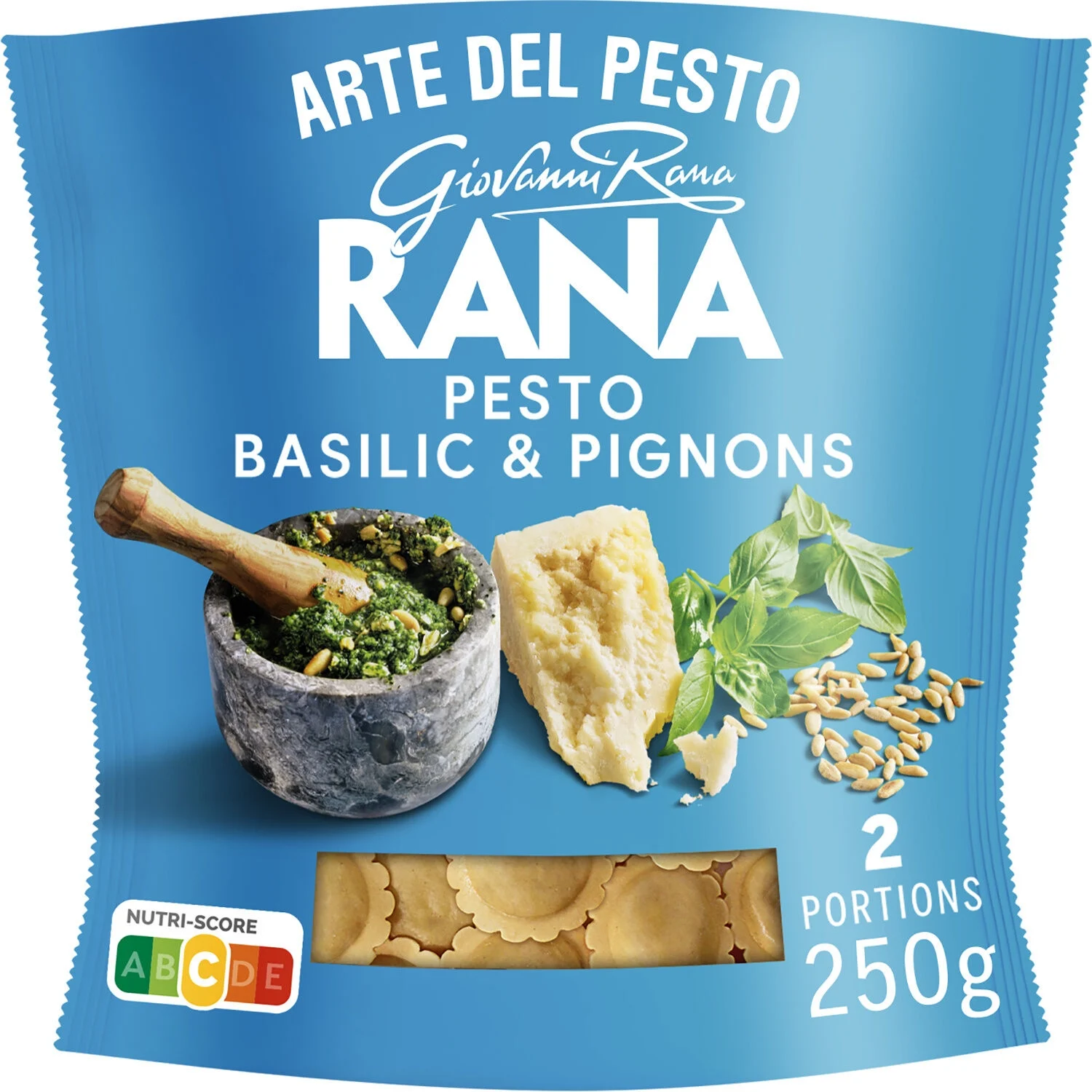 Fresh pasta ravioli pesto basil and gable 250g - Rana