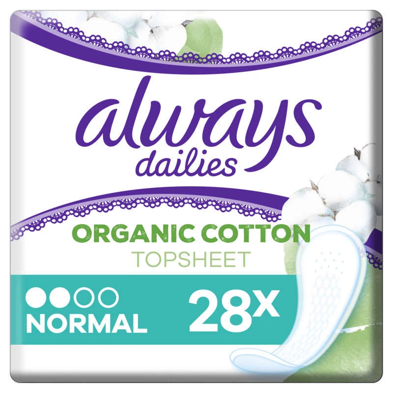 Protège Slip Coton Bio Normal X28 - ALWAYS