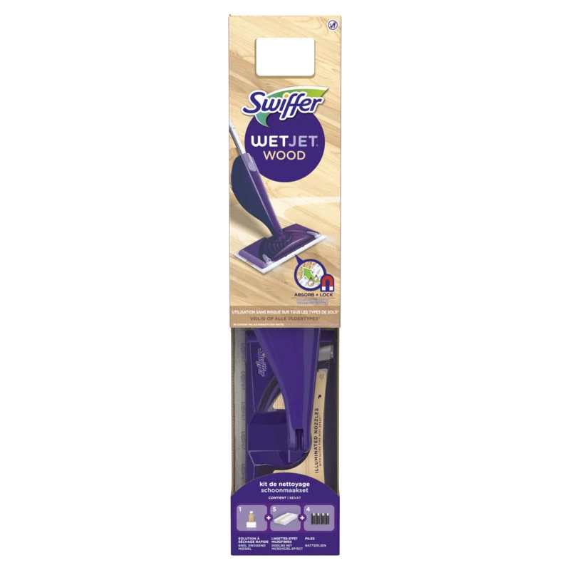 Kit inicial de madeira Swiffer Wetjet Wood