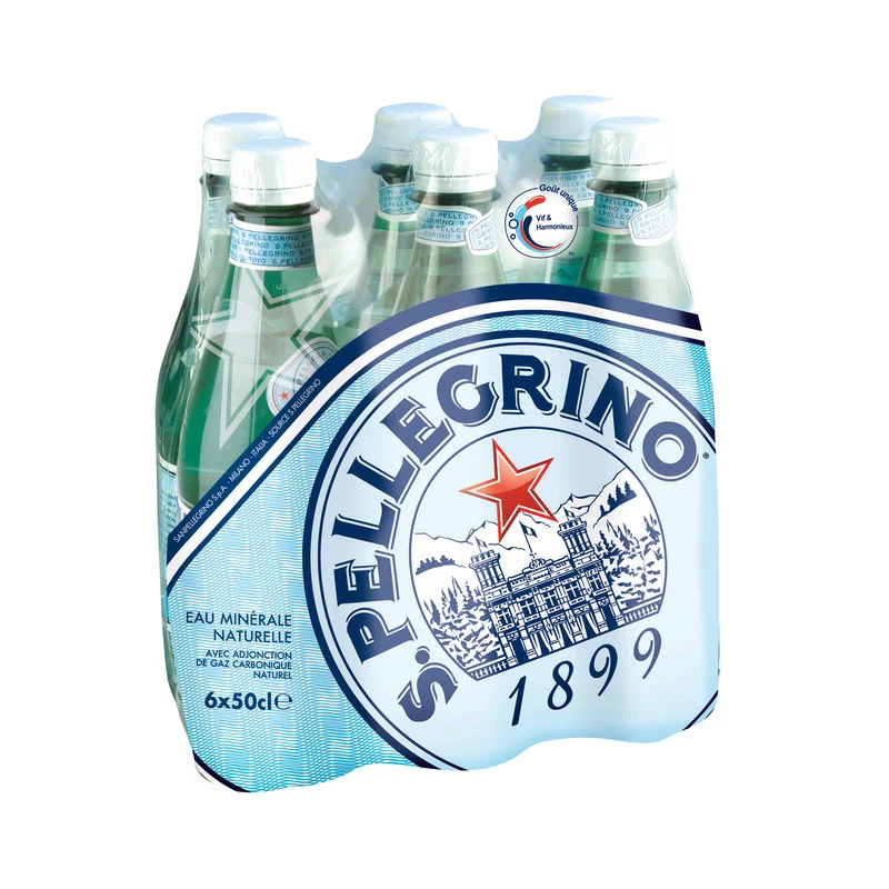 Eau minérale gazeuse 6x50cl - SAN PELLEGRINO