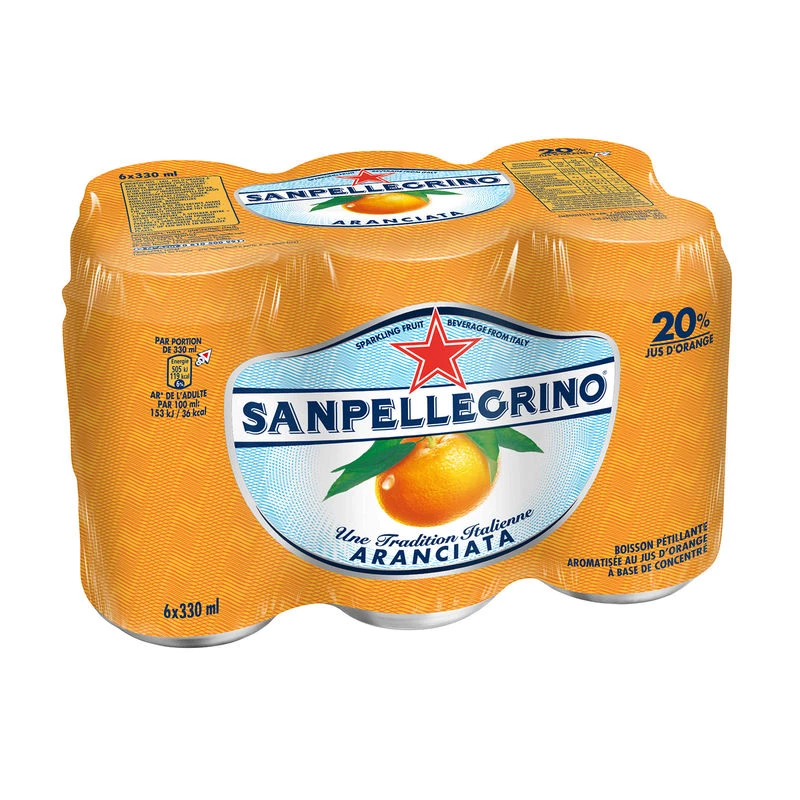 Boisson gazeuse orange 6x33cl - SAN PELLEGRINO