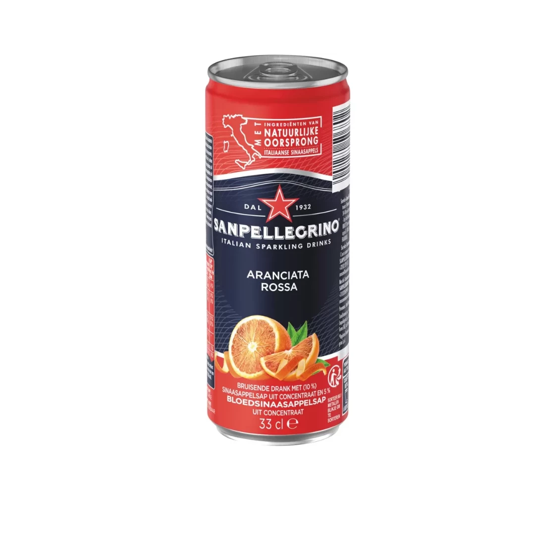 Água com gás Aromatizada Aranciata Rossa Slim Caixa 33cl X 6 - SAN PELLEGRINO