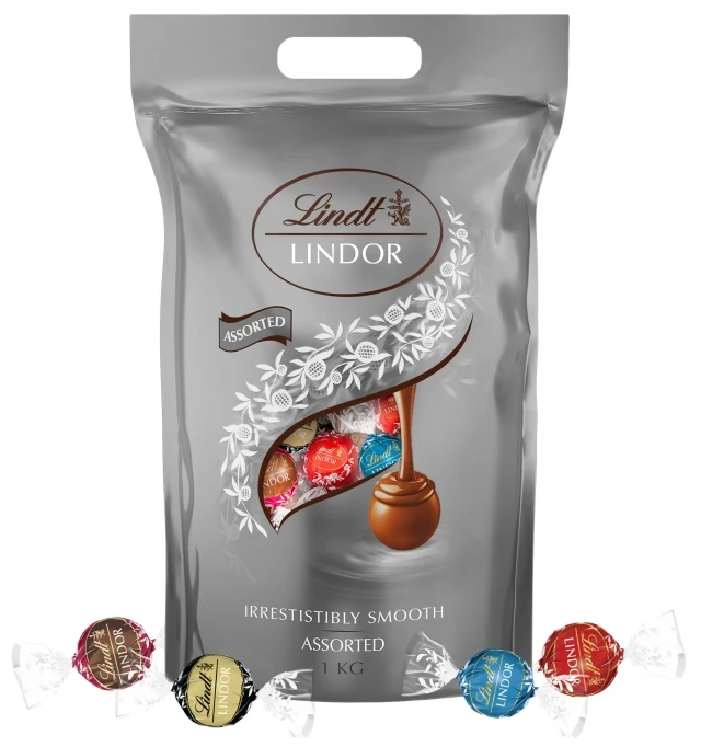 Lindor Doypack Assotiment Silver 1kg - LINDT