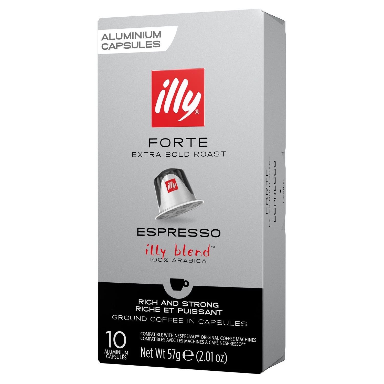 Café forte x10 cápsulas de café expresso 57g - ILLY
