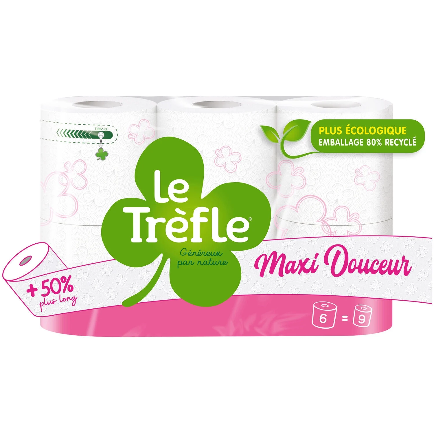Maxi soft toilet paper x6 - LE TREFLE