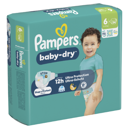X34 Baby Dry Geant T6 Pampers