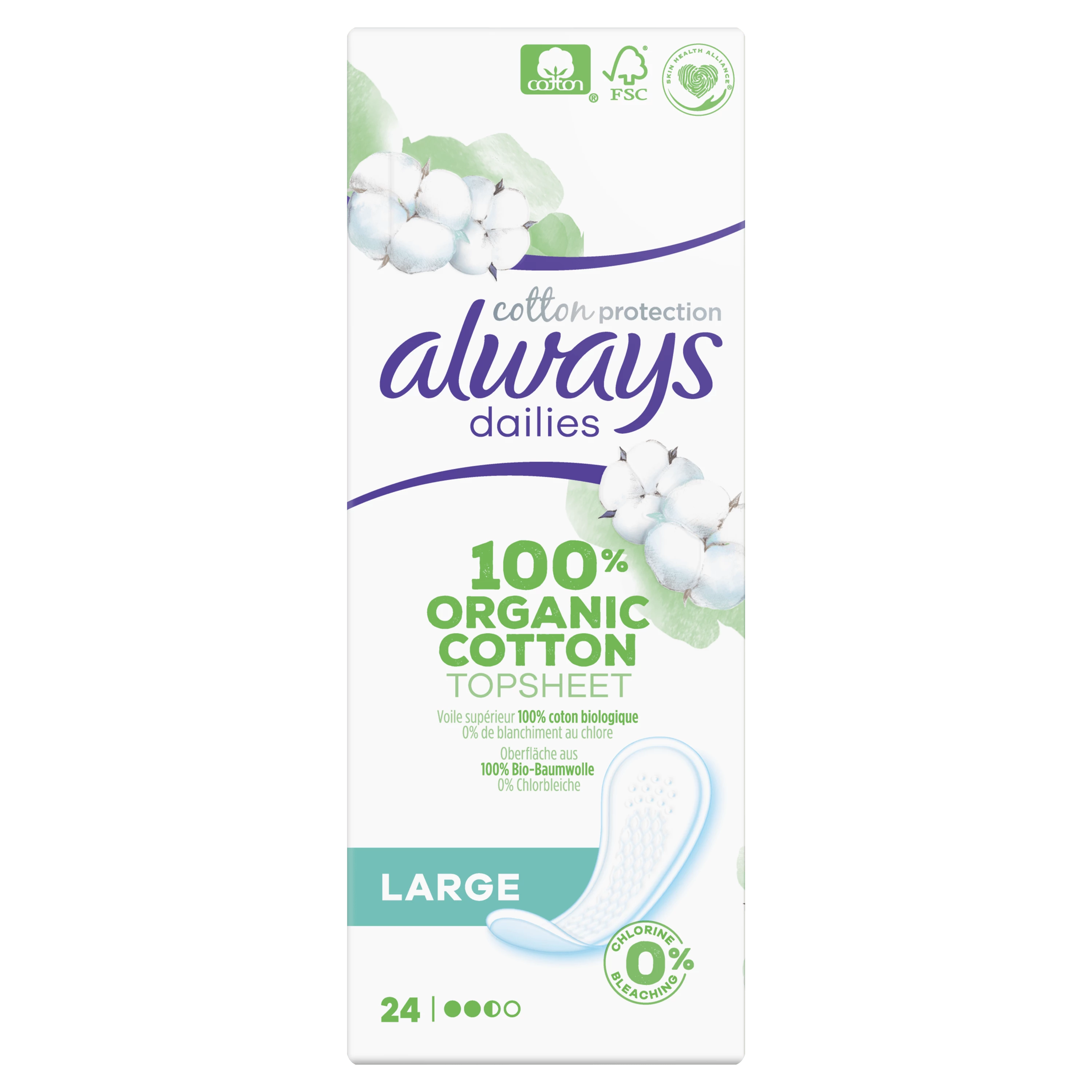 Organic Cotton Brief Liner X24 - ALWAYS