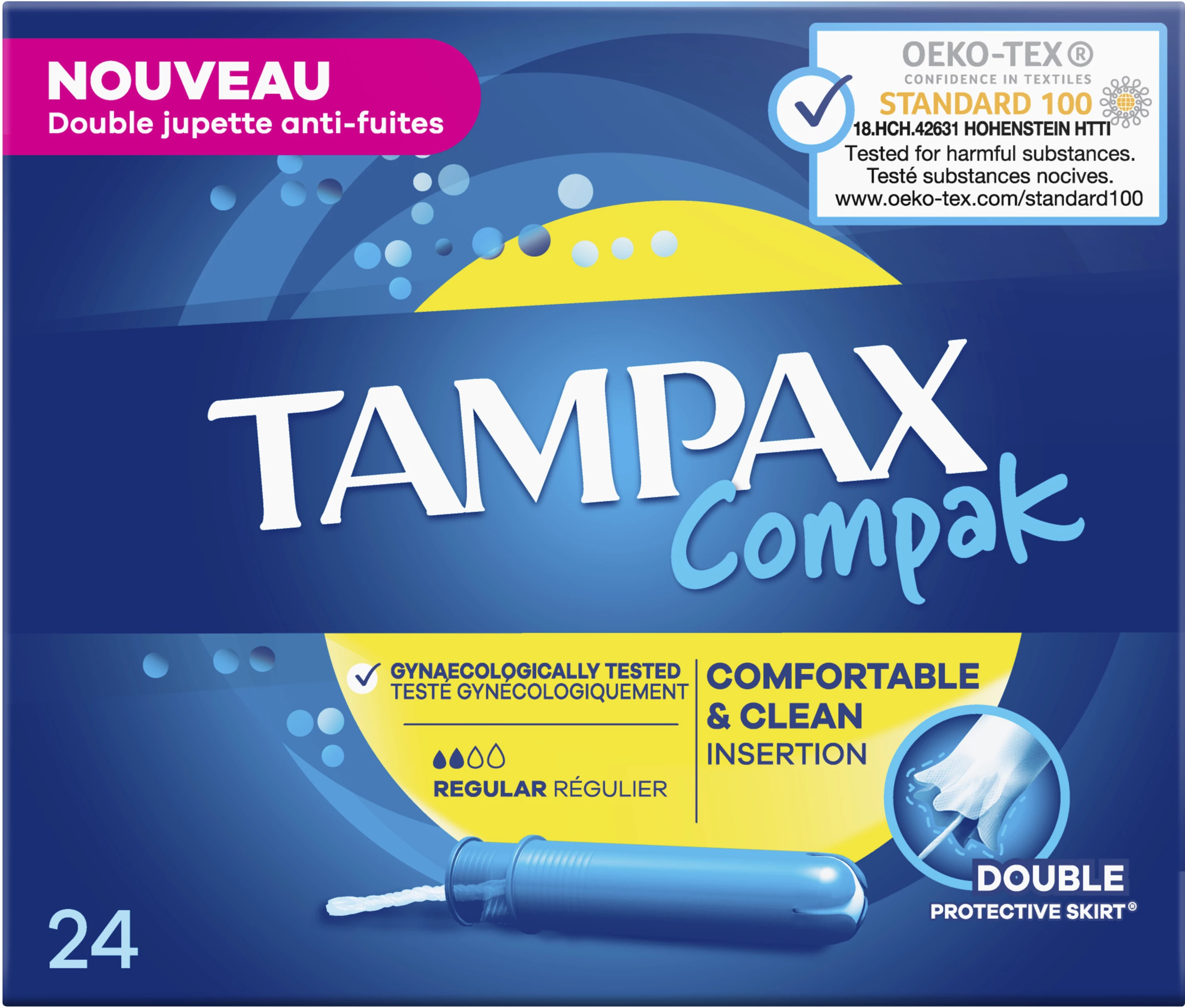 Tampons with Compak Regular Applicator x22 tampons - TAMPAX