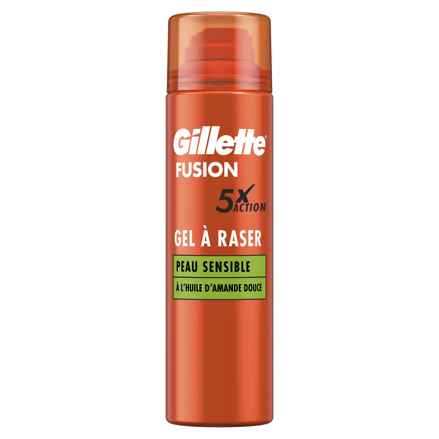 Gel À Raser Pour Peaux Sensibles À L’huile D’amande Douce Fusion 200ml - Gillette