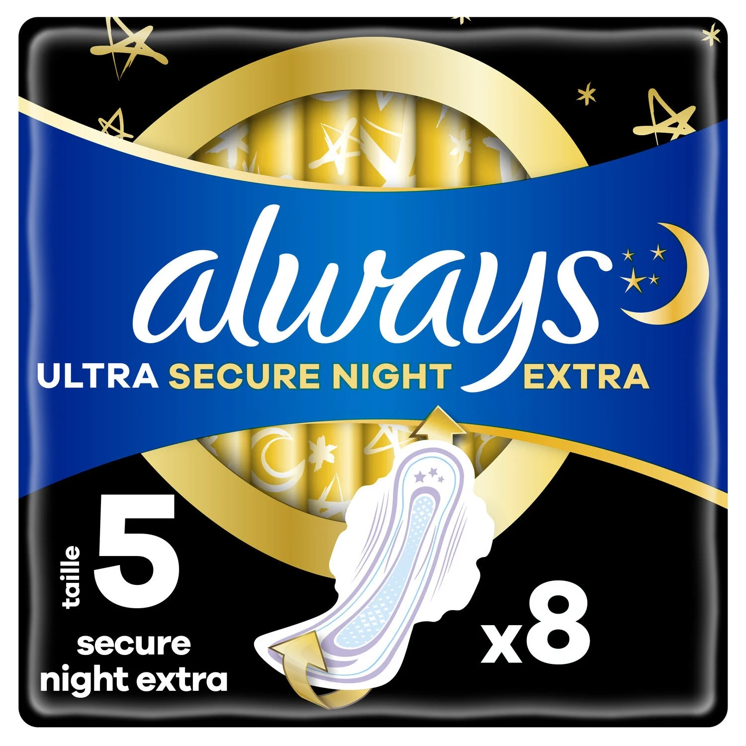 Sanitary Pads with Night Wings Size 5 Ultra Secure Night Extra - ALWAYS