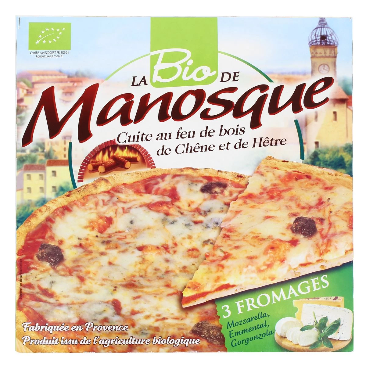 Pizza 3 fromages BIO 380g - MANOSQUE