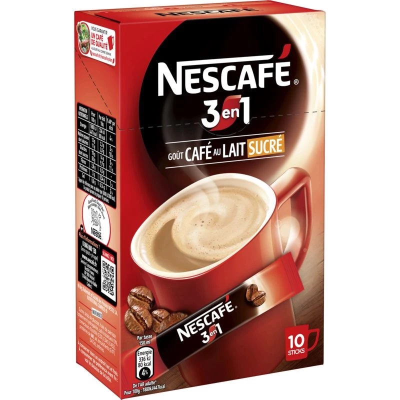 3 in 1 sweetened coffee flavor x10 sticks 180g - NESCAFÉ