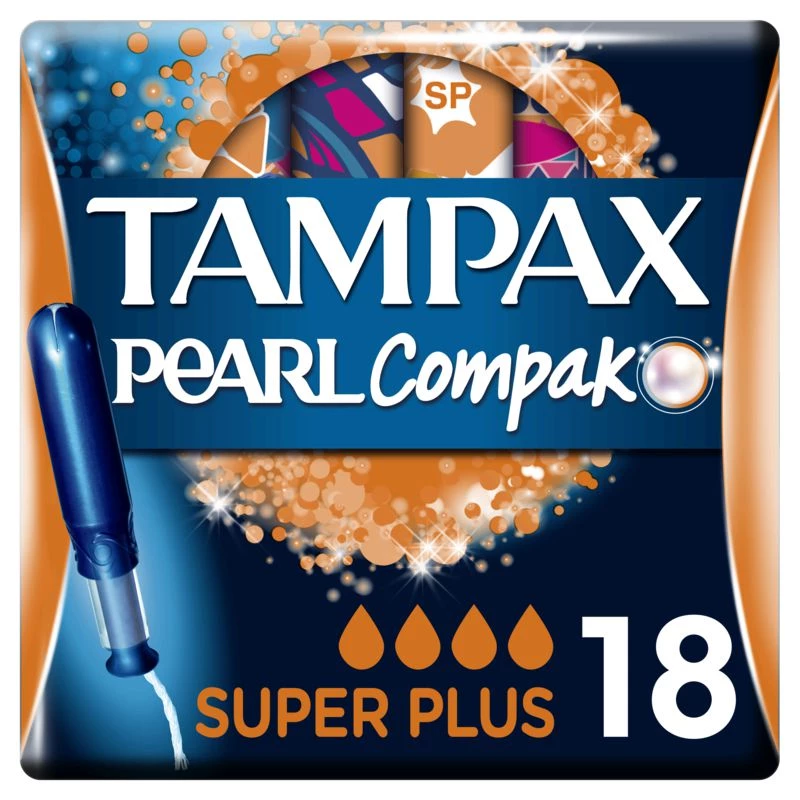 Tampon compak Pearl Super+ X18 - TAMPAX