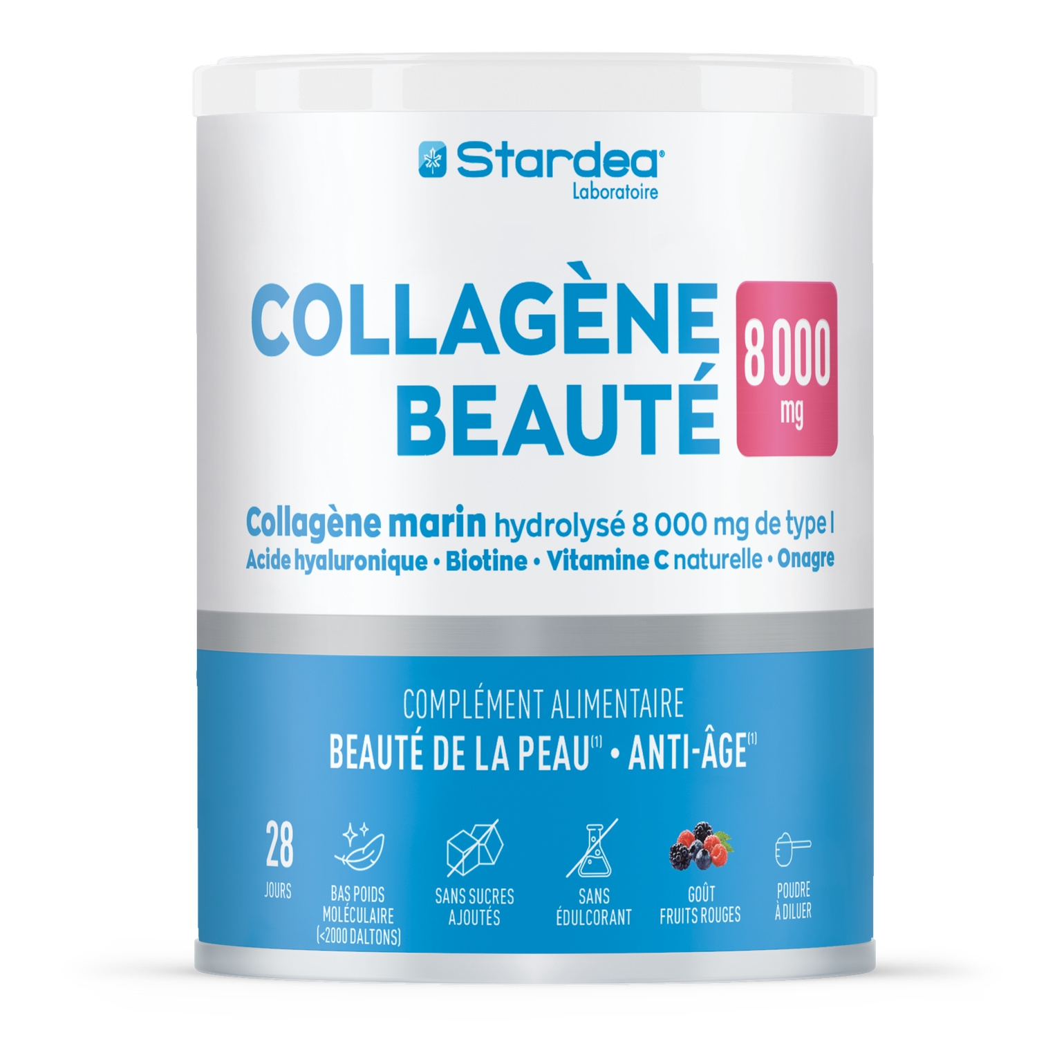 Complément alimentaire collagène beauté en poudre goût fruits rouges - STARDEA