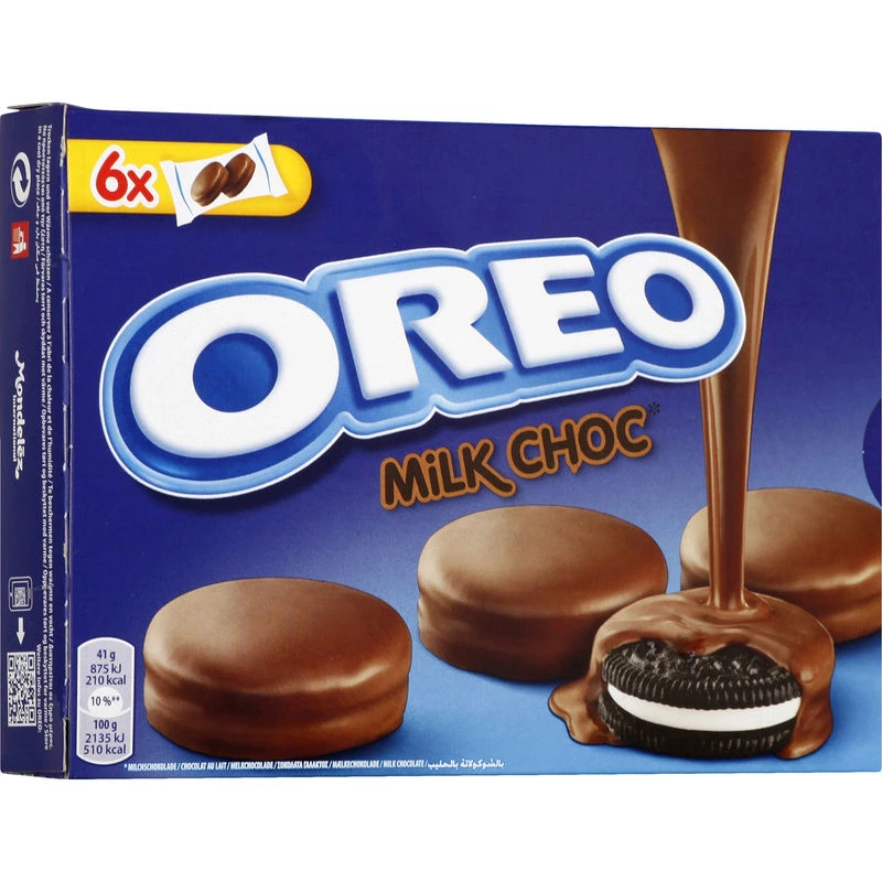 Biscuits fourré vanille enrobé de chocolat au lait 246g - OREO