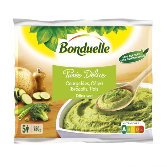 Puré delicia verde con verduras 780g - BONDUELLE