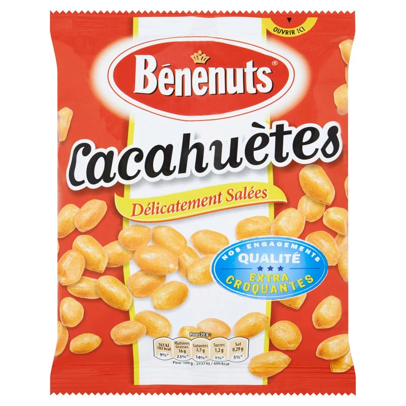 Cacahuètes Grillées Salées, 220g - BENENUTS