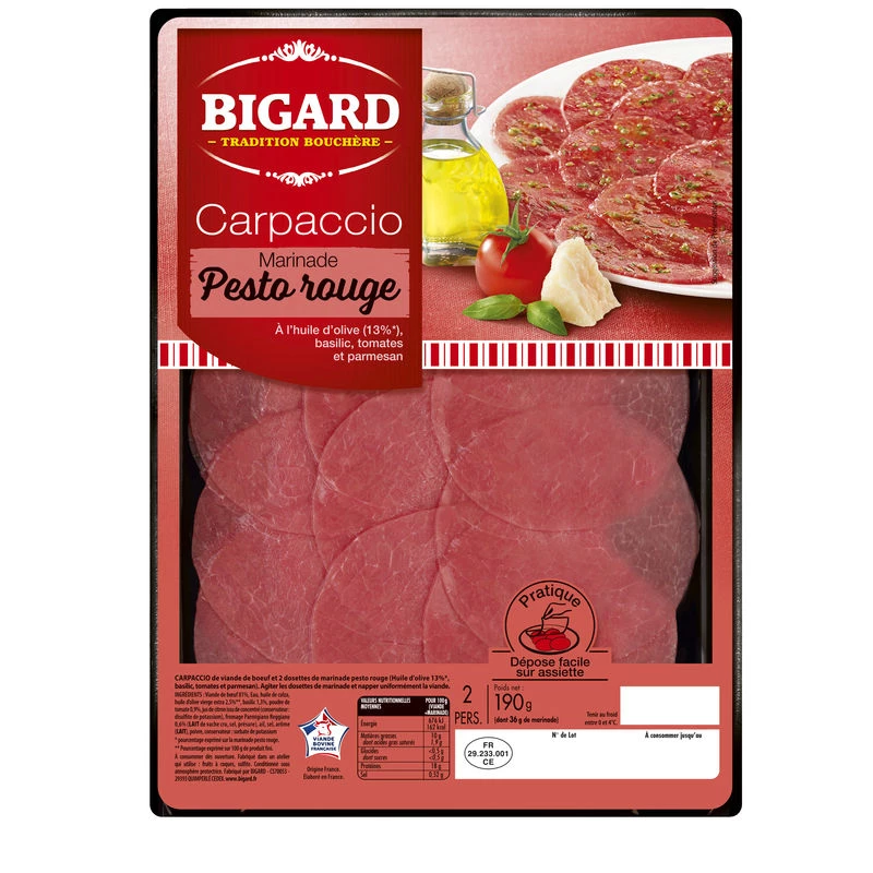 Carpaccio Pesto Rouge, 190 G - BIGARD